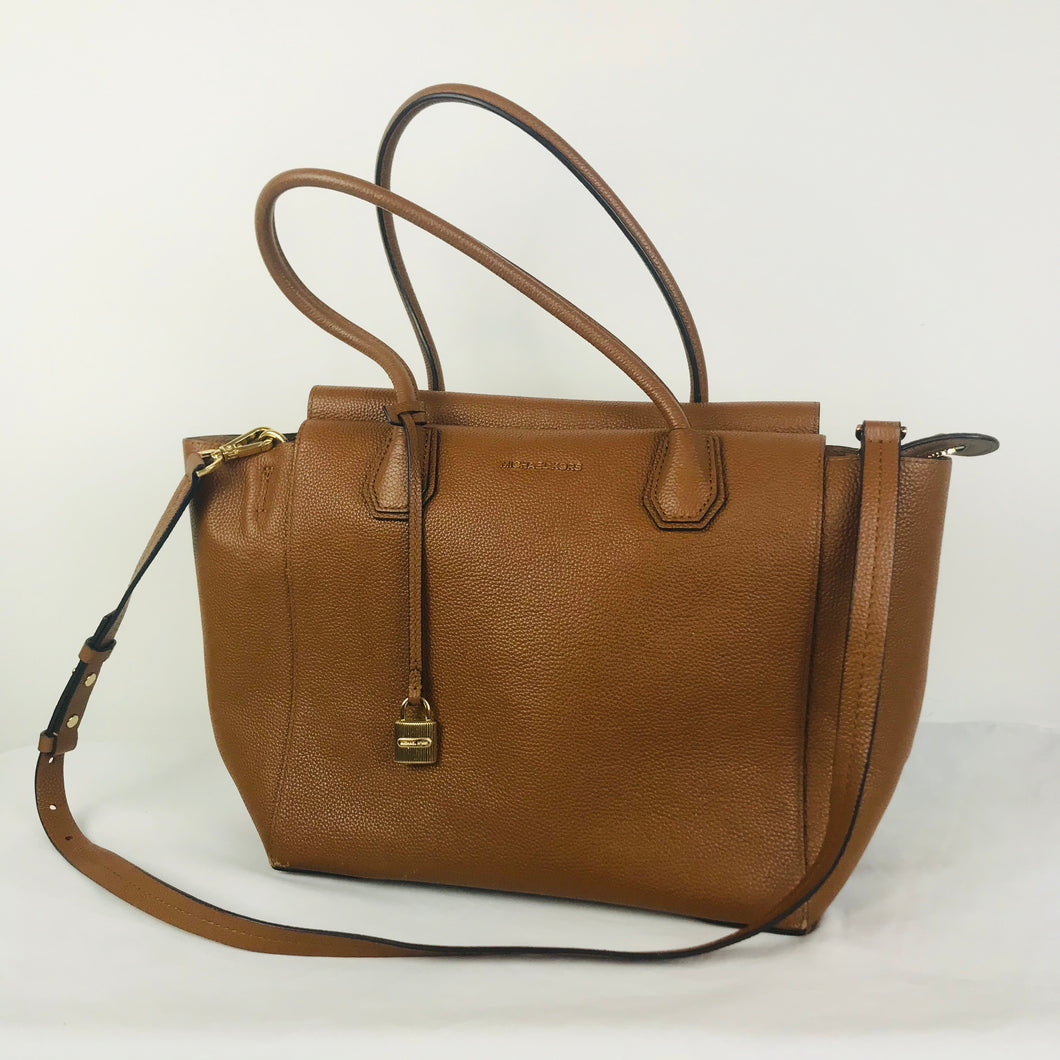 Michael Kors Womens Pebbled Leather Tote Bag | Brown