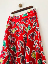 Load image into Gallery viewer, Hobbs Women&#39;s Flax Fruit Print A-Line Skirt | UK14 | Red
