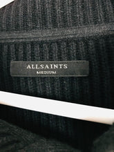 Load image into Gallery viewer, AllSaints Women’s Asymmetric Collar Knit Cardigan | M | Black
