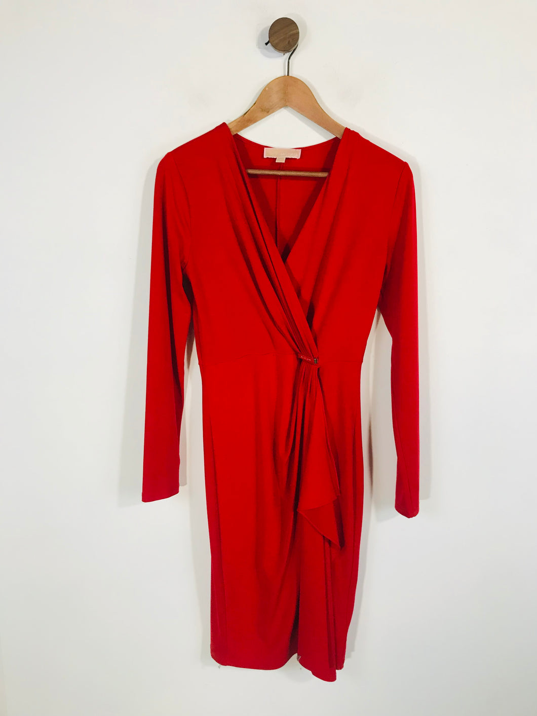 Michael Kors Women's Pleated Wrap Dress | S UK8 | Red