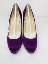 Load image into Gallery viewer, LK Bennett Women&#39;s Satin Platform Heels  | EU39.5  | Purple
