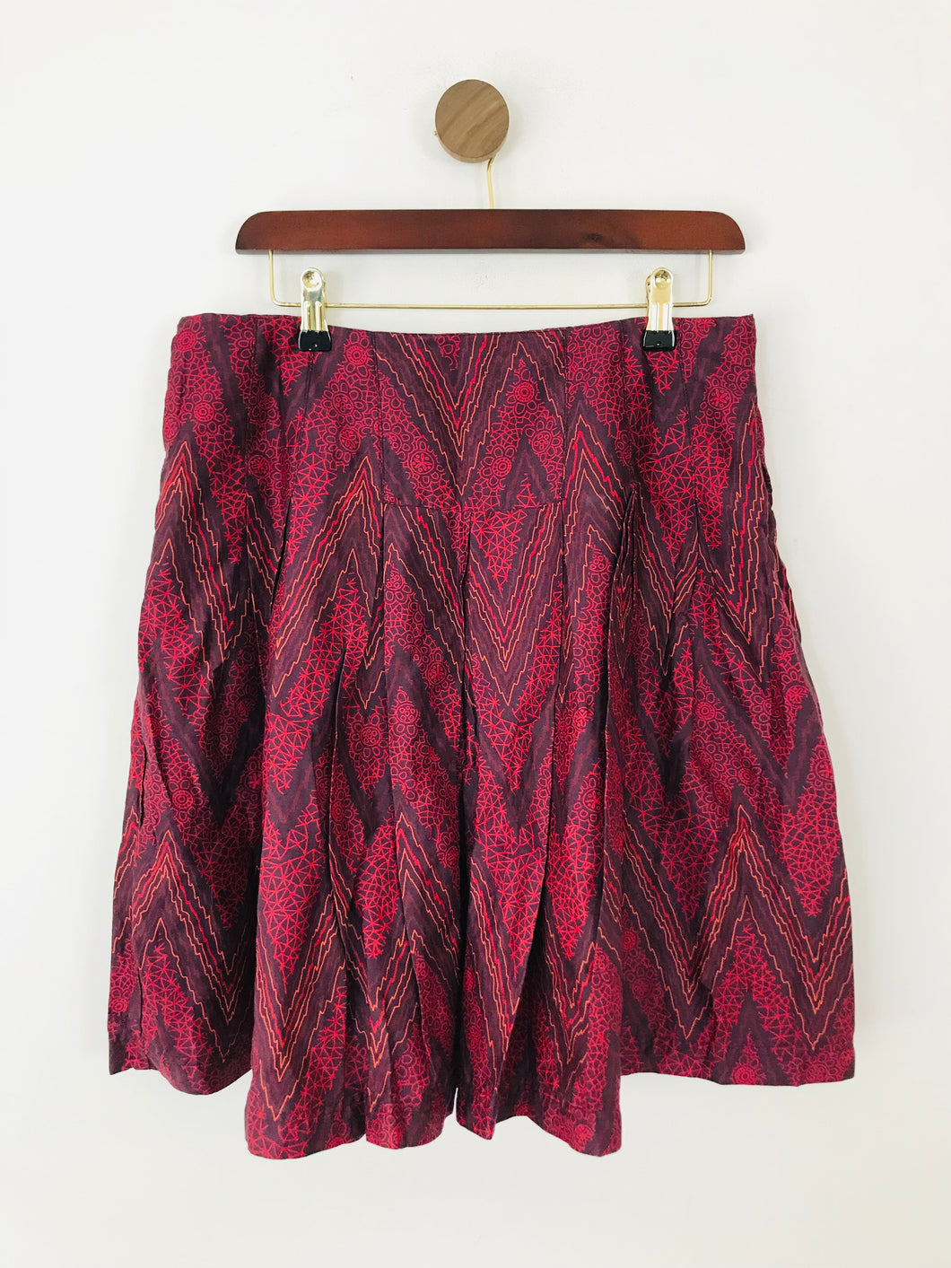 Fat Face Women's Cotton Pleated A-Line Skirt | UK12 | Purple