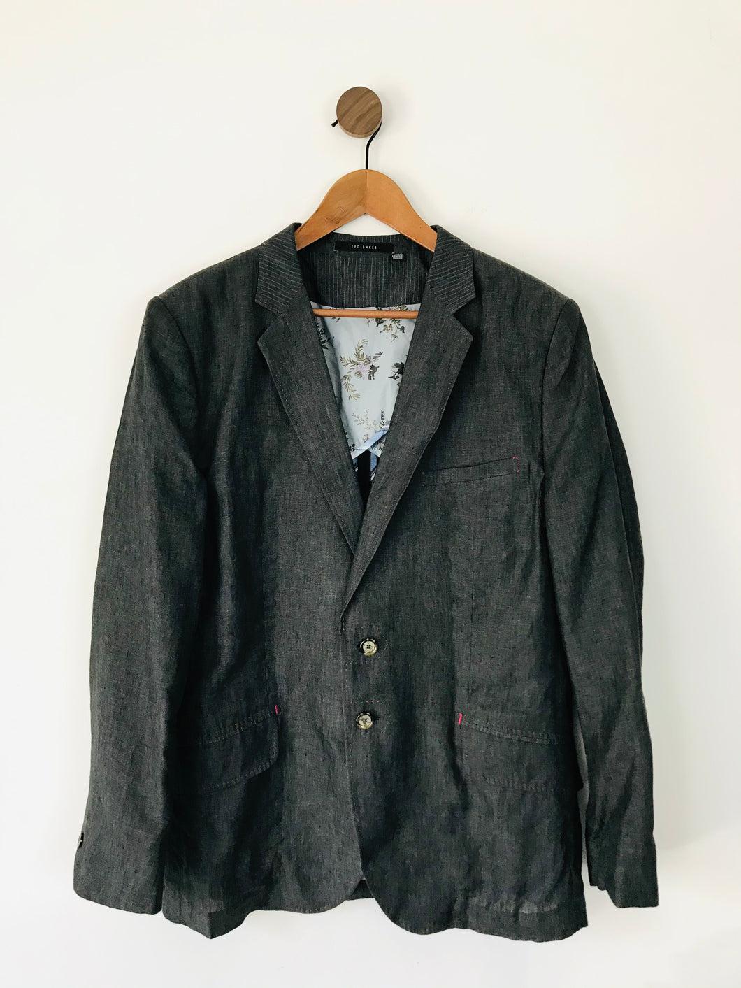 Ted Baker Men’s Linen Blazer Suit Jacket | 5 XL | Dark Grey