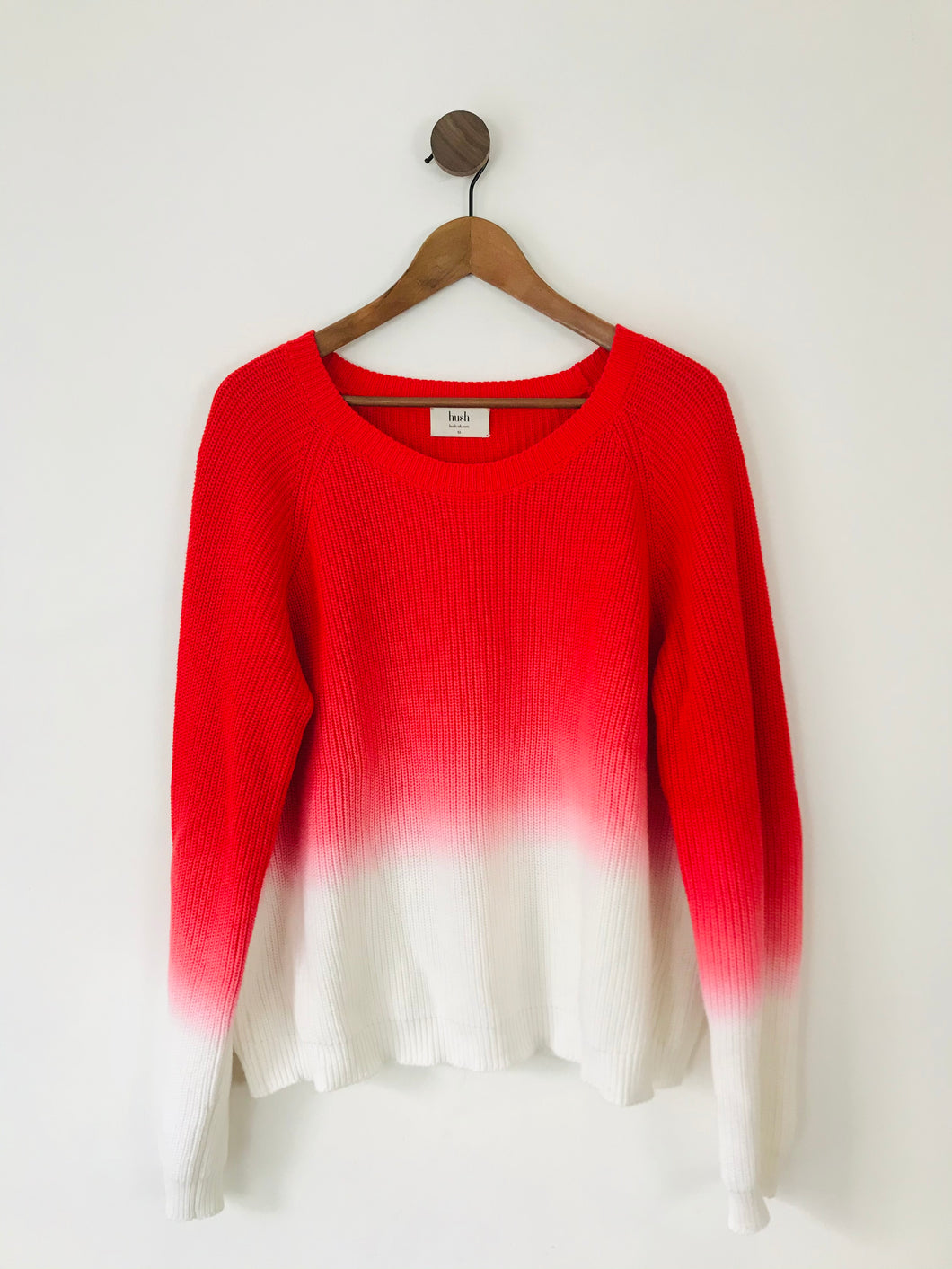 Hush Women’s Ombre Oversized Knit Jumper | XL UK16 | Red Pink