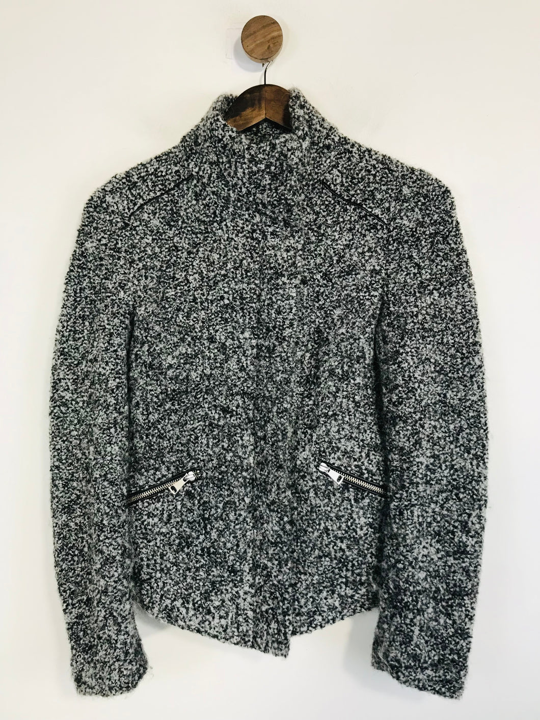 Whistles Women's Knit Biker Jacket | UK6 | Grey