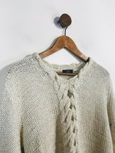 Load image into Gallery viewer, Oui Moments Women&#39;s Linen Crochet Jumper | M UK10-12 | White
