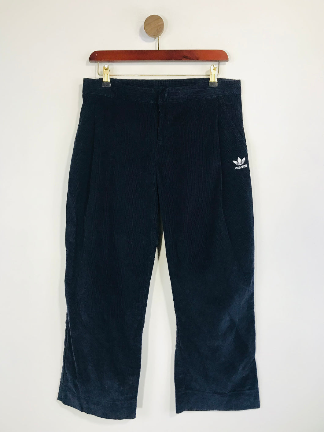 Adidas Women's Crop Corduroy Trousers | UK10 | Blue