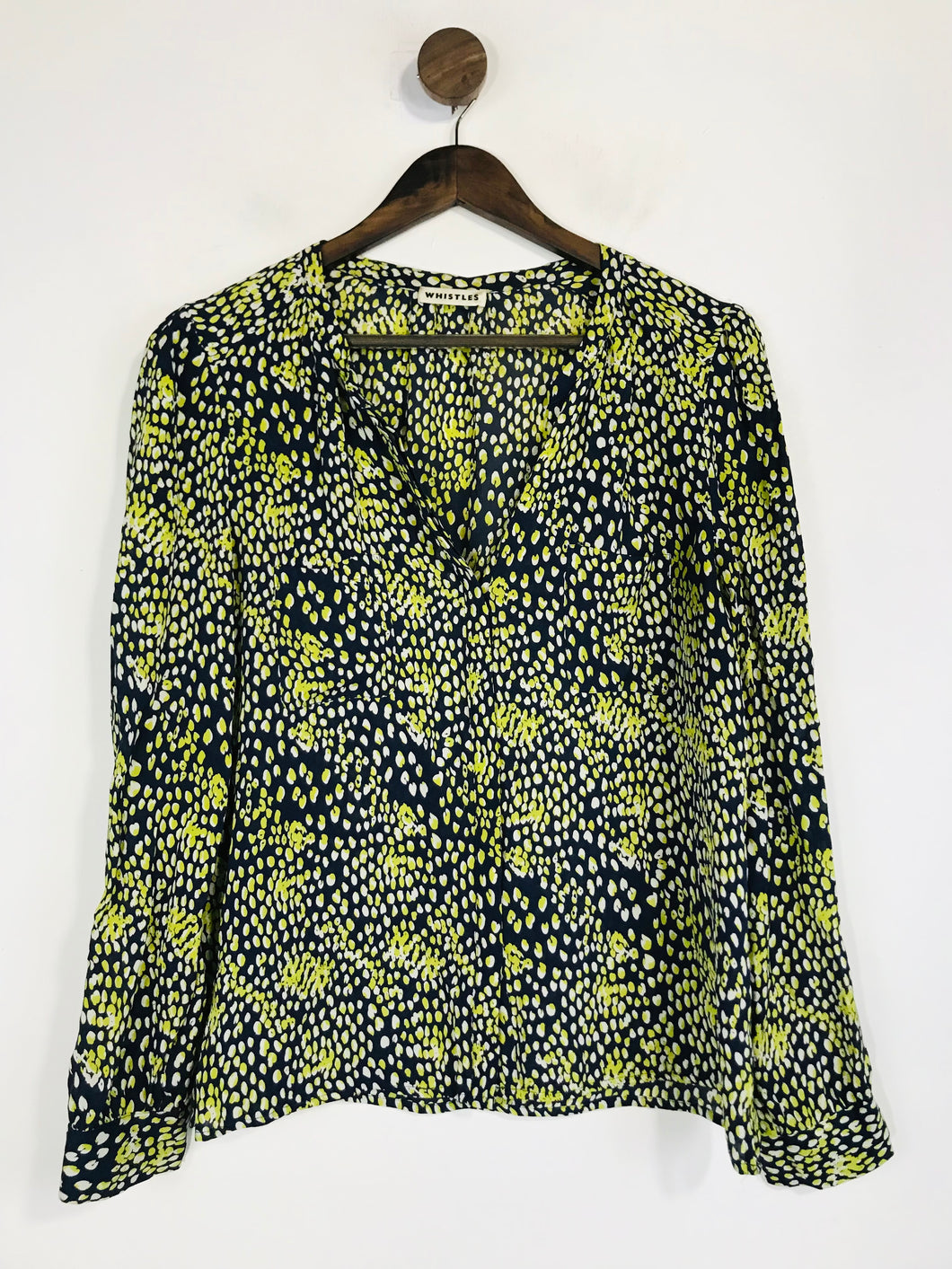 Whistles Women's Silk Polka Dot Button-Up Shirt | UK14 | Multicoloured