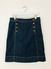 Load image into Gallery viewer, Jigsaw Women’s A-Line Knee Length Denim Skirt | UK10 | Blue

