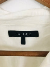 Load image into Gallery viewer, Jaeger Women&#39;s Linen Embroidered Button-Up Shirt | UK14 | White
