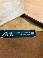 Load image into Gallery viewer, Zara Women&#39;s Suede Overcoat Coat | L UK14 | Brown
