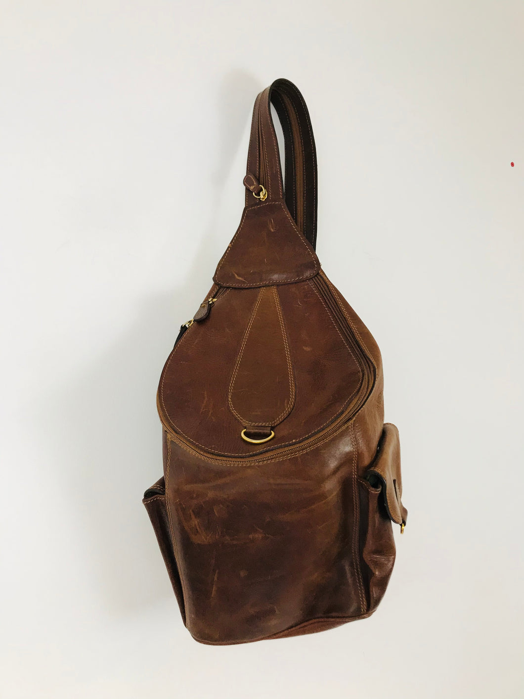 Mancini Leather Cross Body Backpack | Medium | Brown