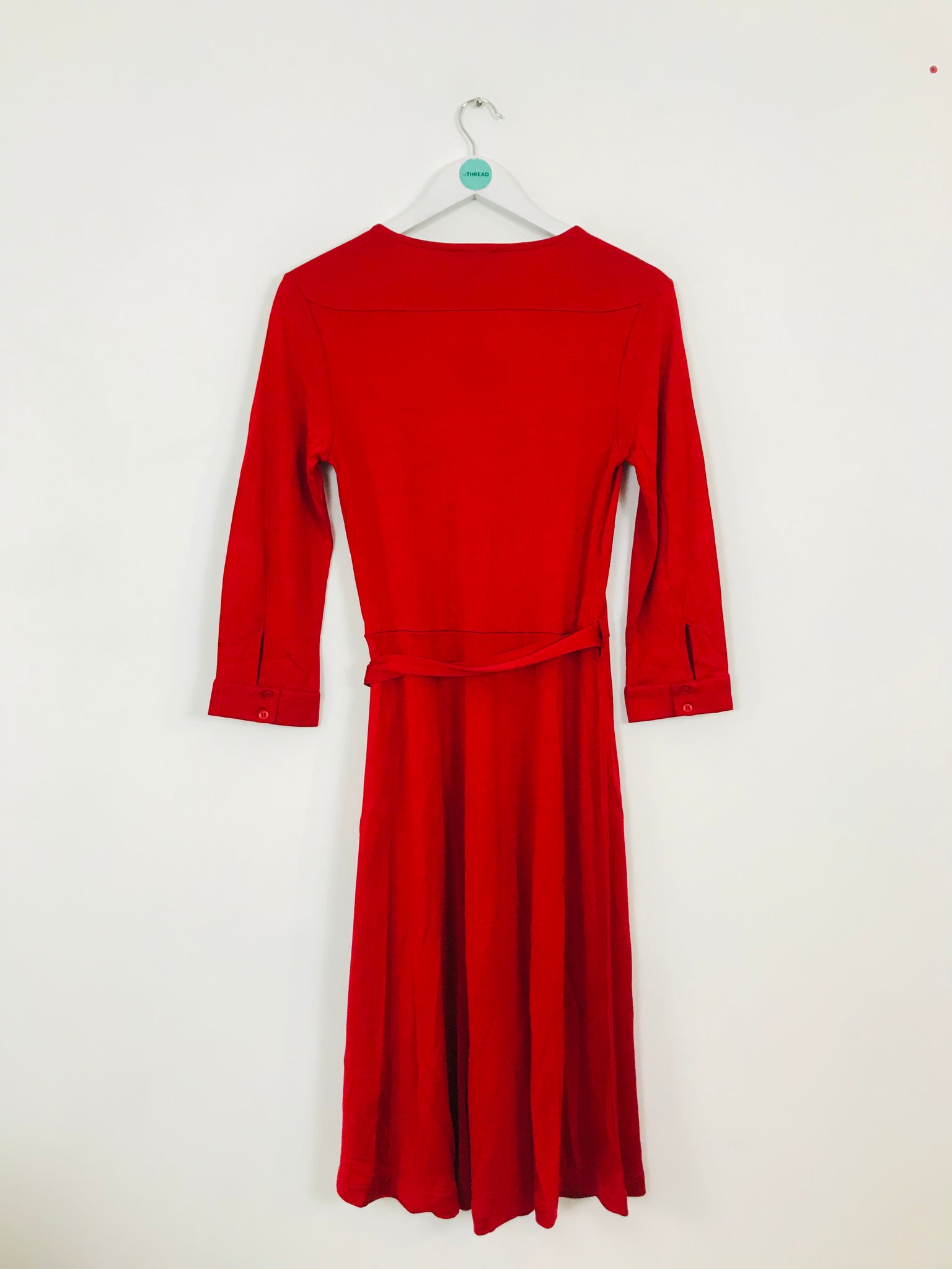 Jaeger Women's Midi Wrap Dress NWT | UK10 | Red ReThread Jaeger Women's Midi Wrap Dress NWT | UK10 | Red ReThread