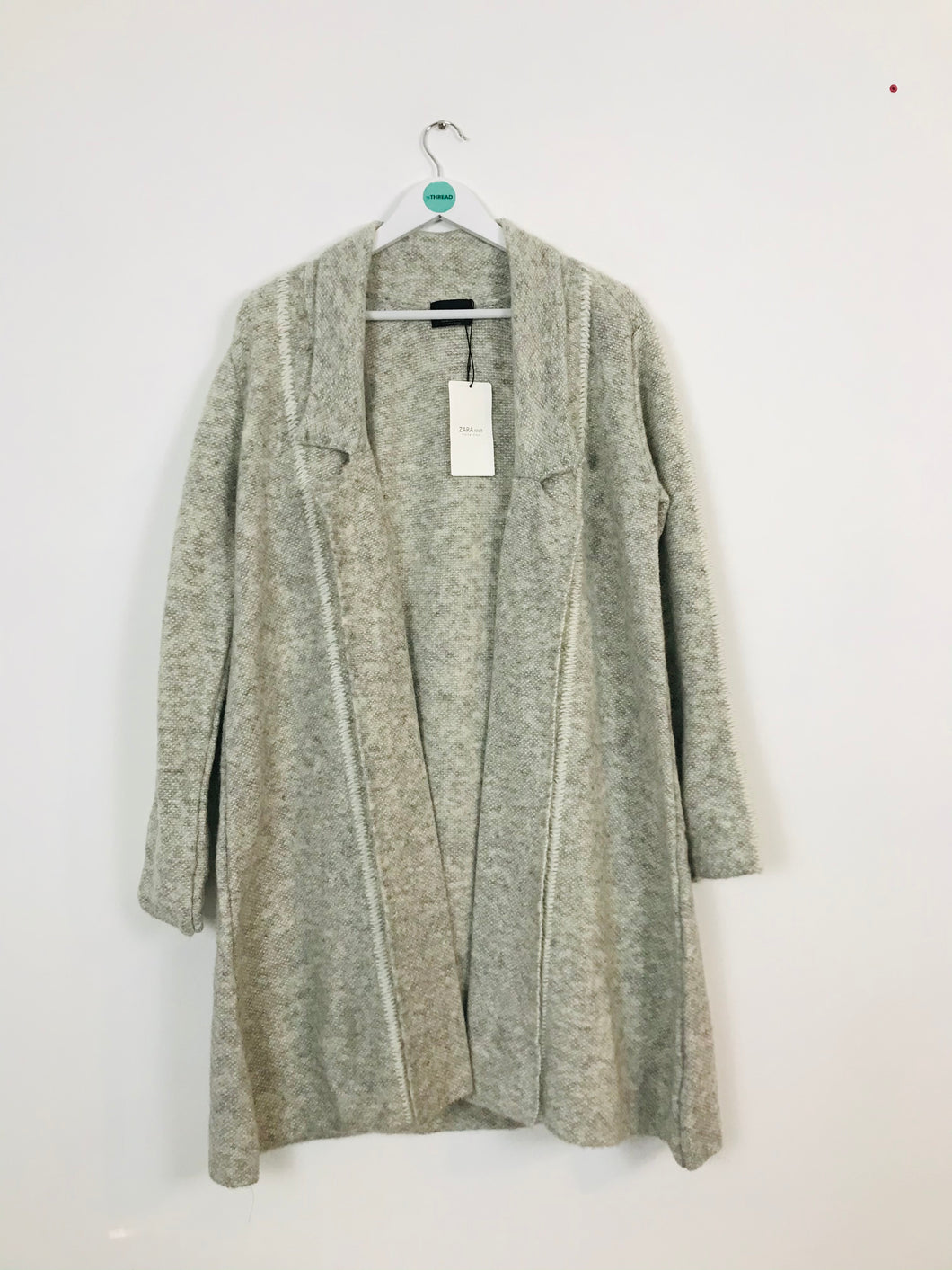 Zara Knit Women’s Long Midi Cardigan NWT | M UK10 | Grey