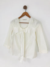 Load image into Gallery viewer, Prada Women’s Three Quarter Length Sleeve Blouse Shirt | 40 UK8 | White
