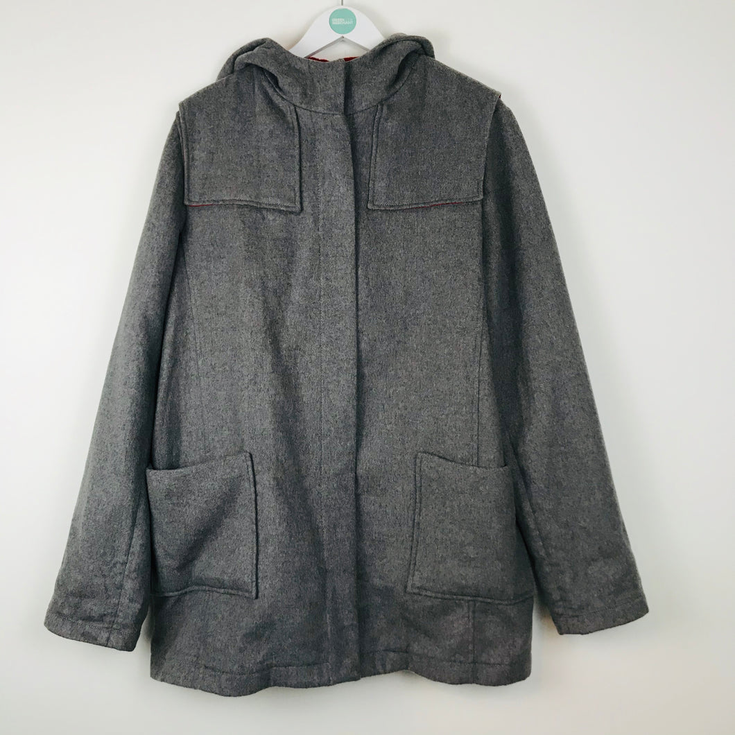 Aquascutum Womens Hooded Duffle Coat | 50 L | Grey