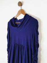 Load image into Gallery viewer, Frank Lyman Women&#39;s Ruched Long Sleeve Roll Neck Sheath Dress | UK10 | Purple
