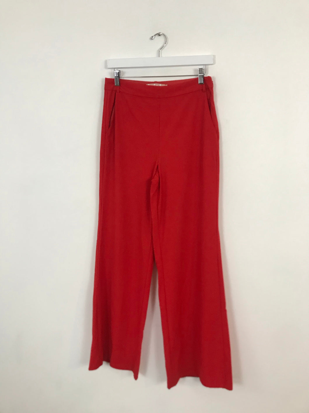 Traffic People Women’s High Waisted Wide Leg Trousers | UK8 | Red