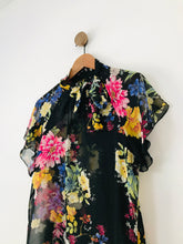 Load image into Gallery viewer, The House of Foxy Women&#39;s Floral Sheer Blouse | M UK10-12 | Multicolour
