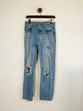 Load image into Gallery viewer, Levi’s Women&#39;s Distressed 501 Straight Jeans | W27 UK8-10 | Blue
