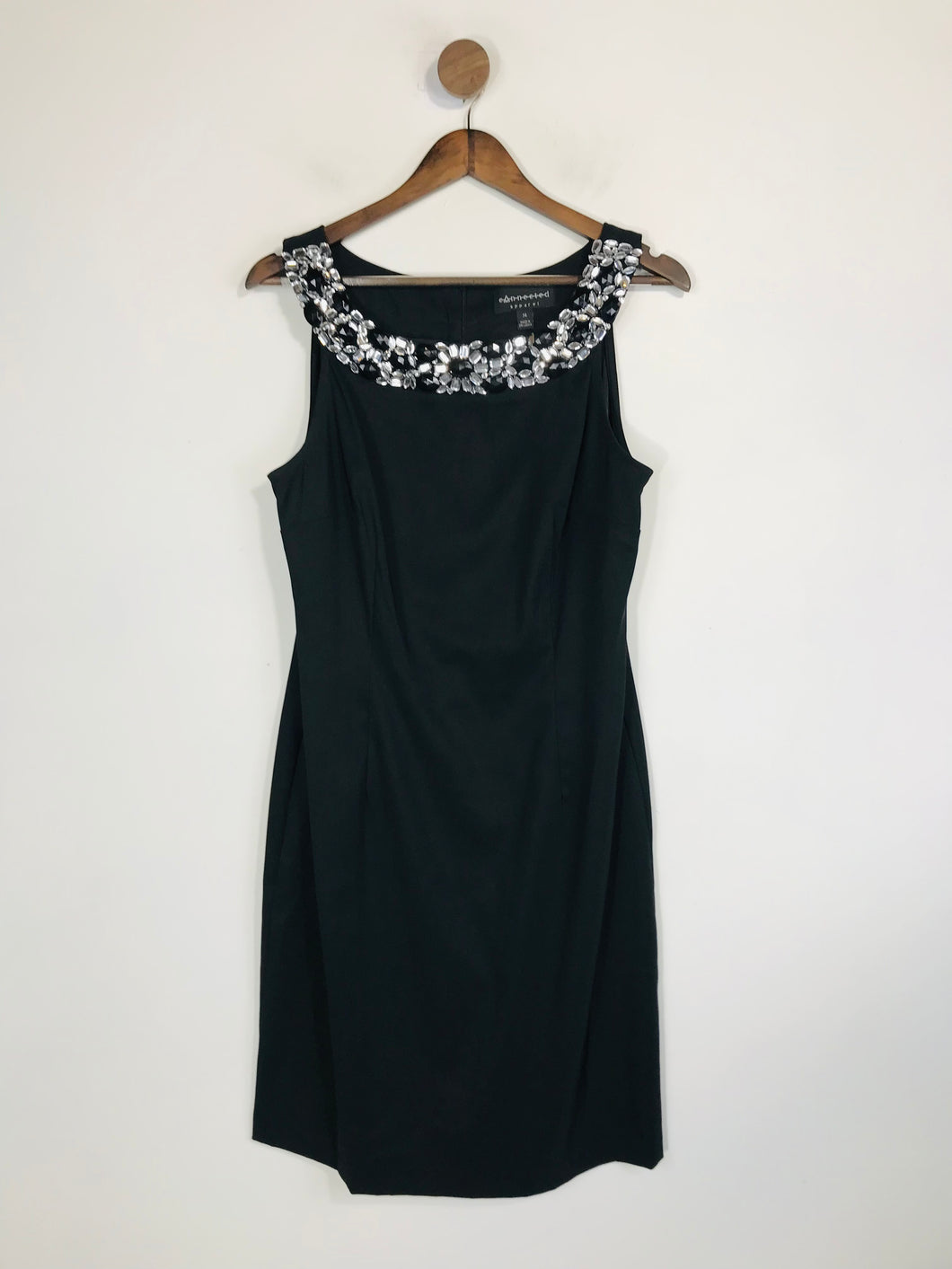Connected Women's Sequin Smart Sheath Dress | UK14 | Black