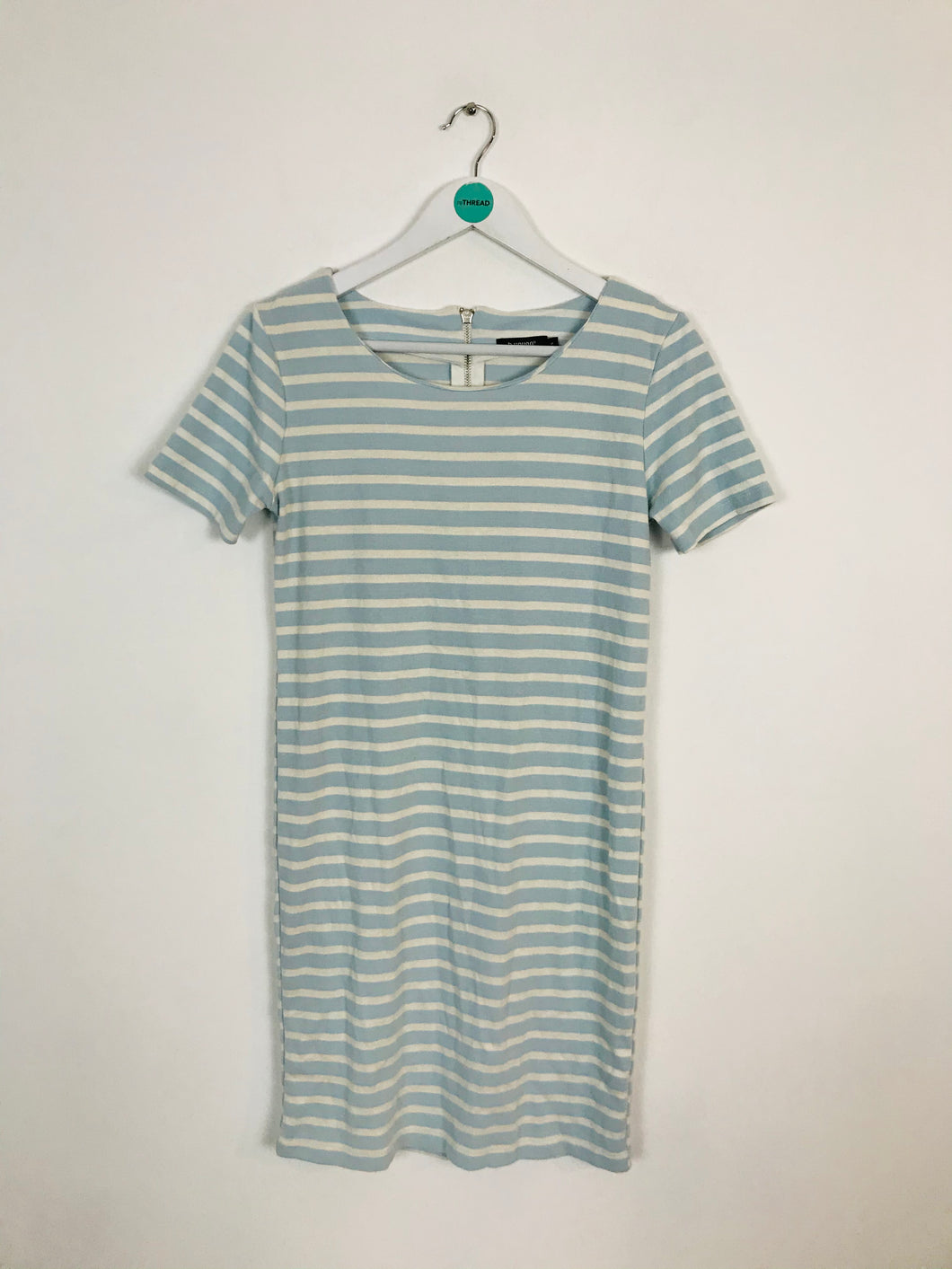 B.Young Women’s Short Sleeve Stripe Jersey Dress | UK8-10 | Blue