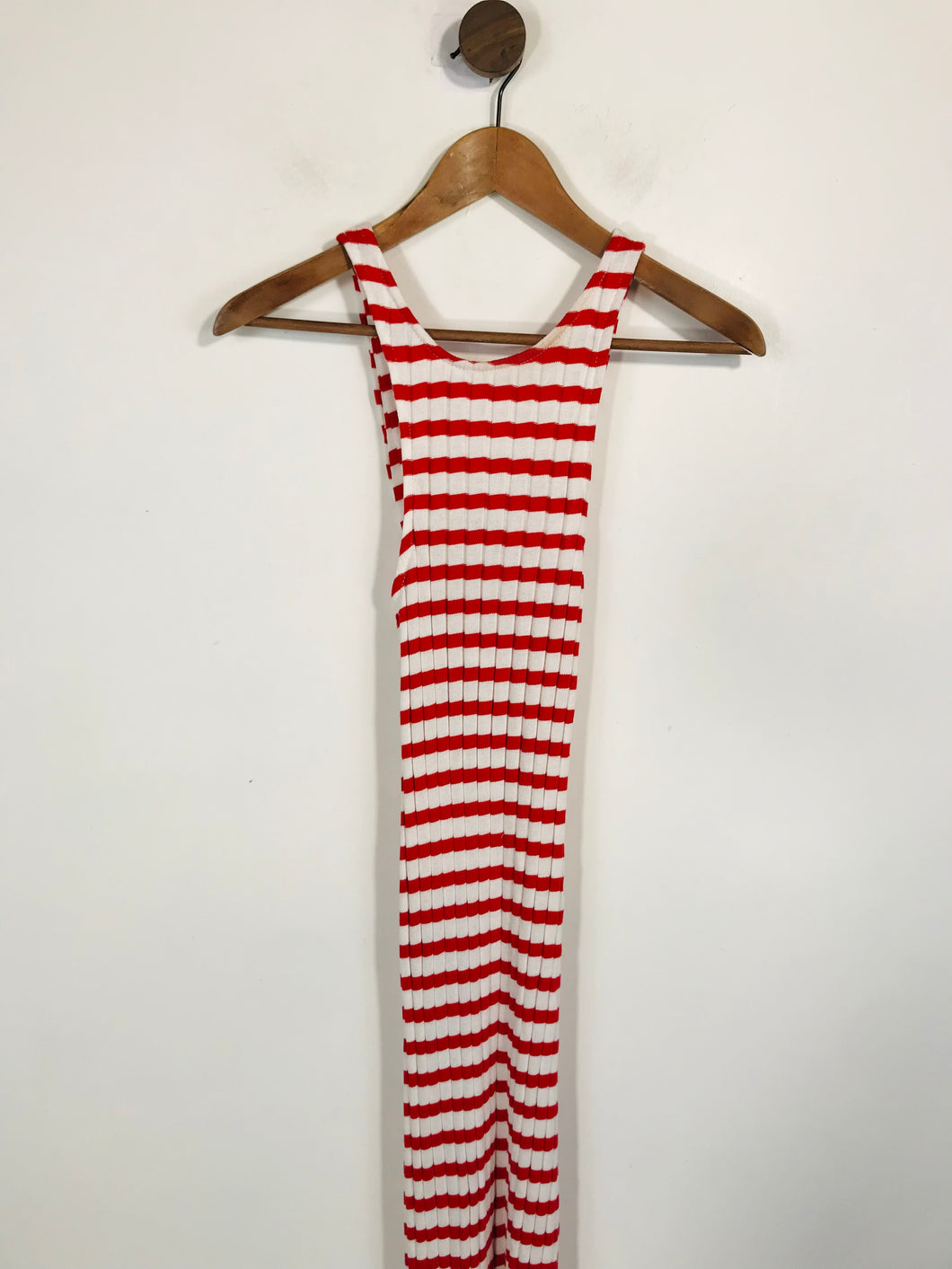 Zara Women's RibbedStriped Bodycon Dress | M UK10-12 | Red