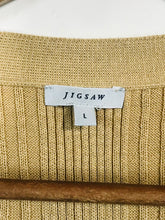 Load image into Gallery viewer, Jigsaw Women&#39;s Silk Ribbed Cardigan | L UK14 | Beige
