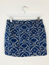 Load image into Gallery viewer, Zara Women’s Floral Wrap Zip Mini Skirt | S | Blue
