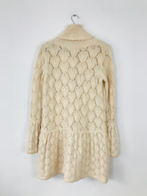 Load image into Gallery viewer, Diane Von Furstenberg Women’s Oversized Cable Knit Cardigan Jumper Dress | S UK8-10 | Cream
