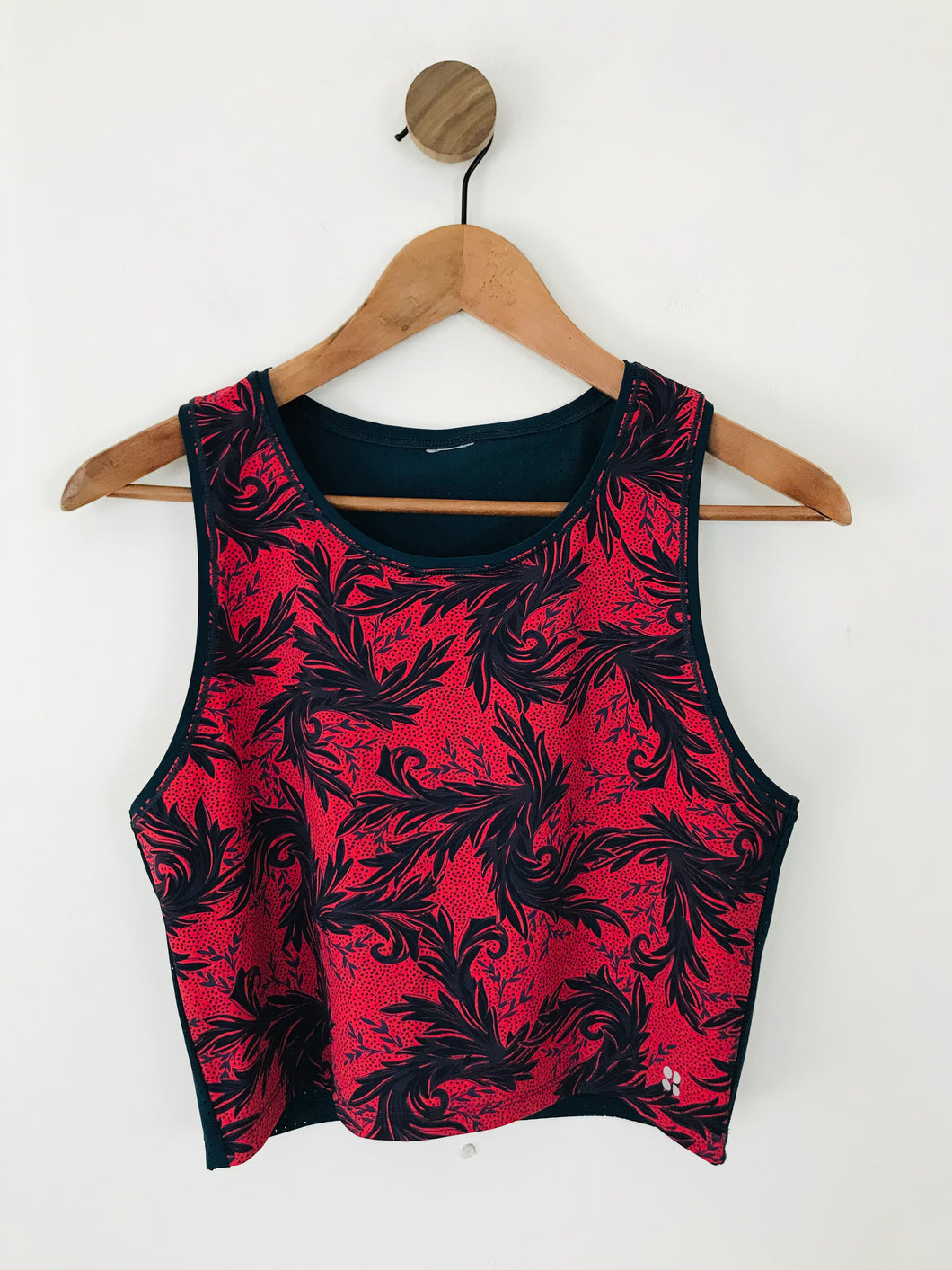 Sweaty Betty Women's Floral Cropped Gym Sports Top | L UK14 | Red