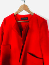 Load image into Gallery viewer, Zara Women&#39;s Smart Collarless Overcoat Coat | M UK10-12 | Red
