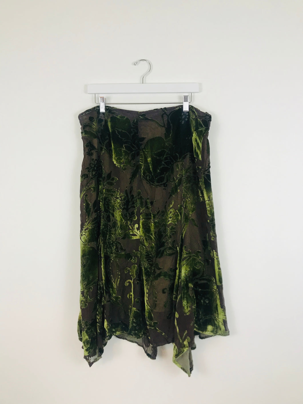 Aideen Bodkin Womens Floral Midi Skirt | UK16 | Green