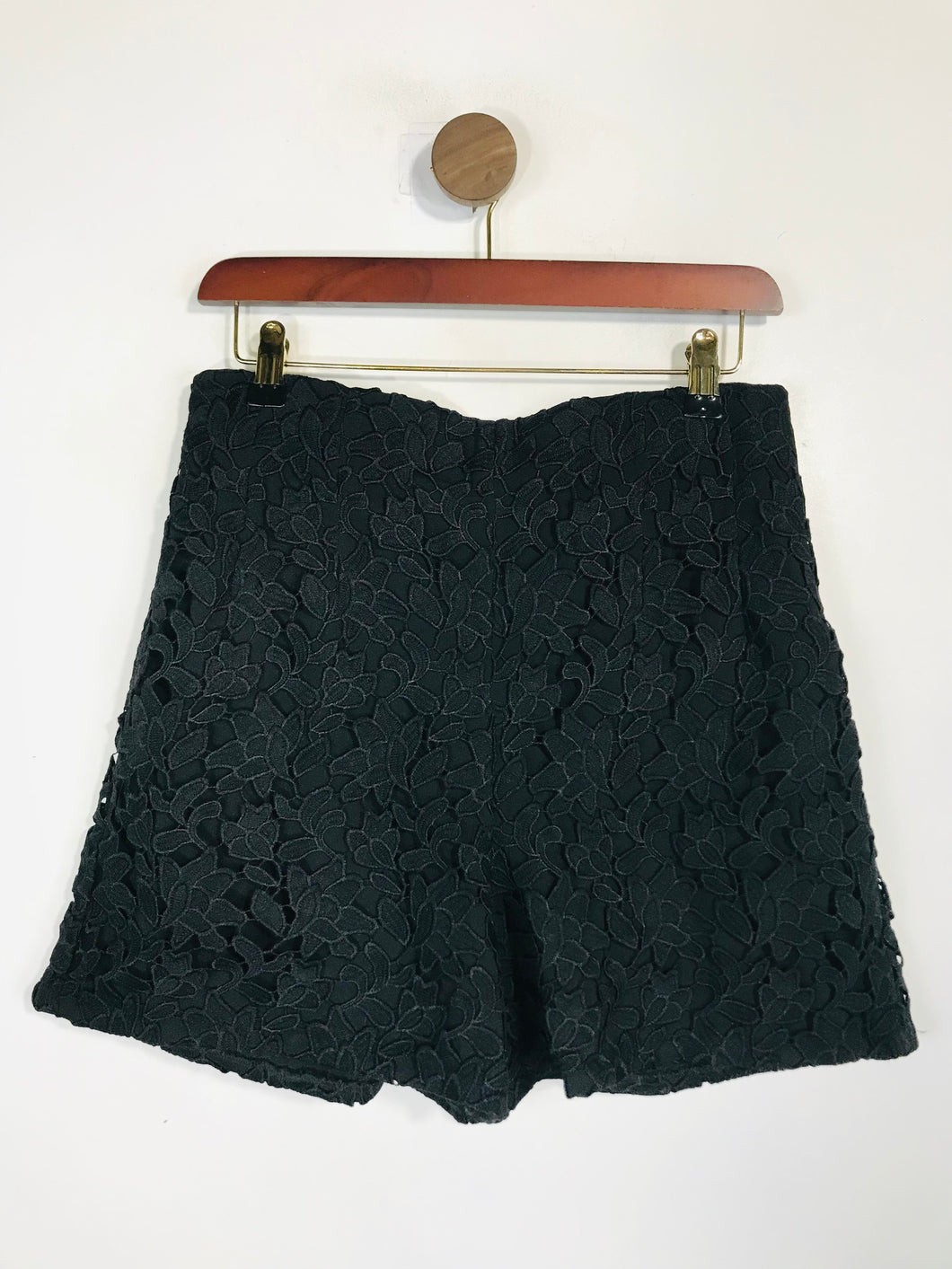 Club Monaco Women's High Waist Lace Hot Pants Shorts | UK6 | Black