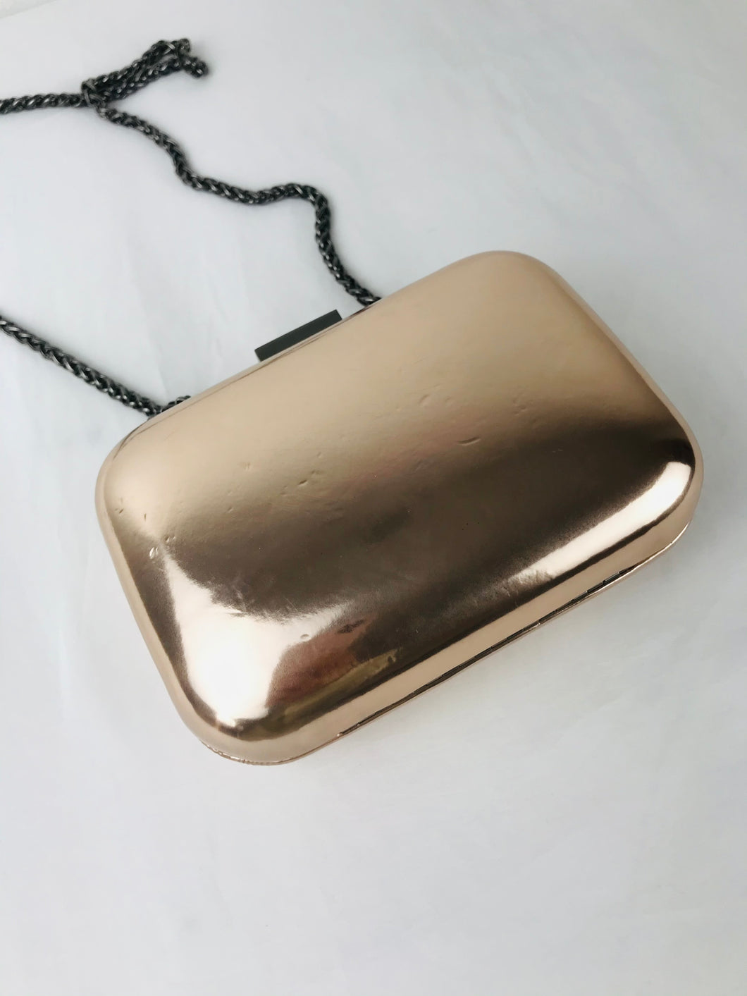 Reiss Womens Metallic Clutch Bag | Copper