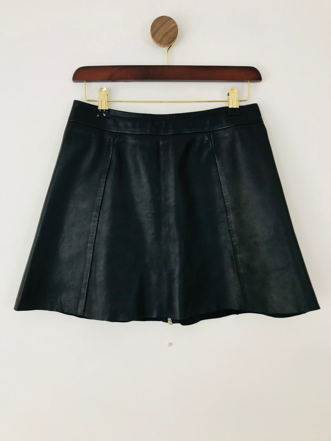 Allsaints Women's Leather Mini A-Line Skirt | UK10 | Black