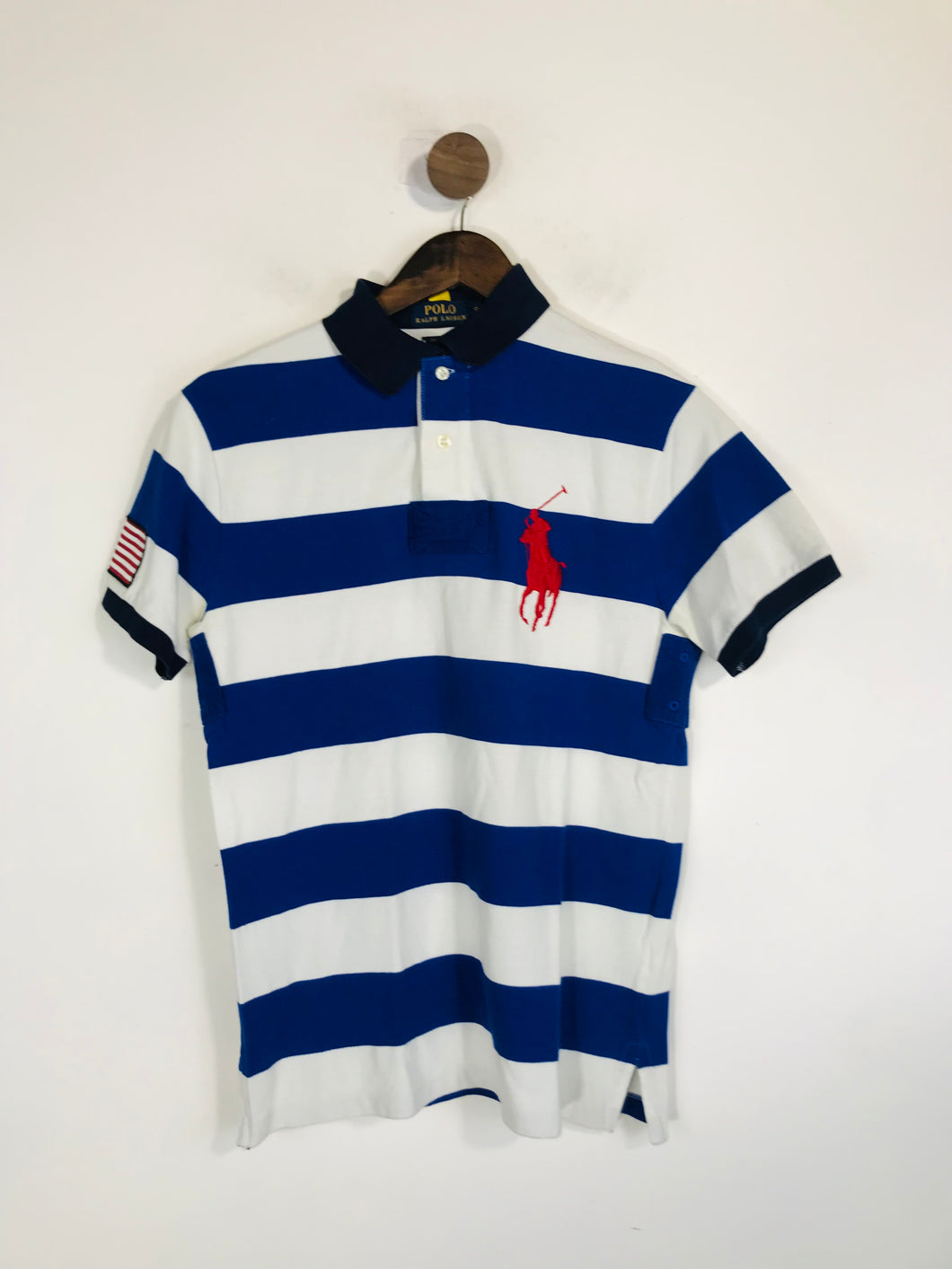 Ralph Lauren Men's Striped Polo Shirt | S | Blue