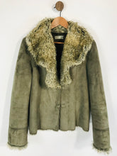 Load image into Gallery viewer, Wallis Women&#39;s Faux Fur Overcoat Coat | UK14 | Green
