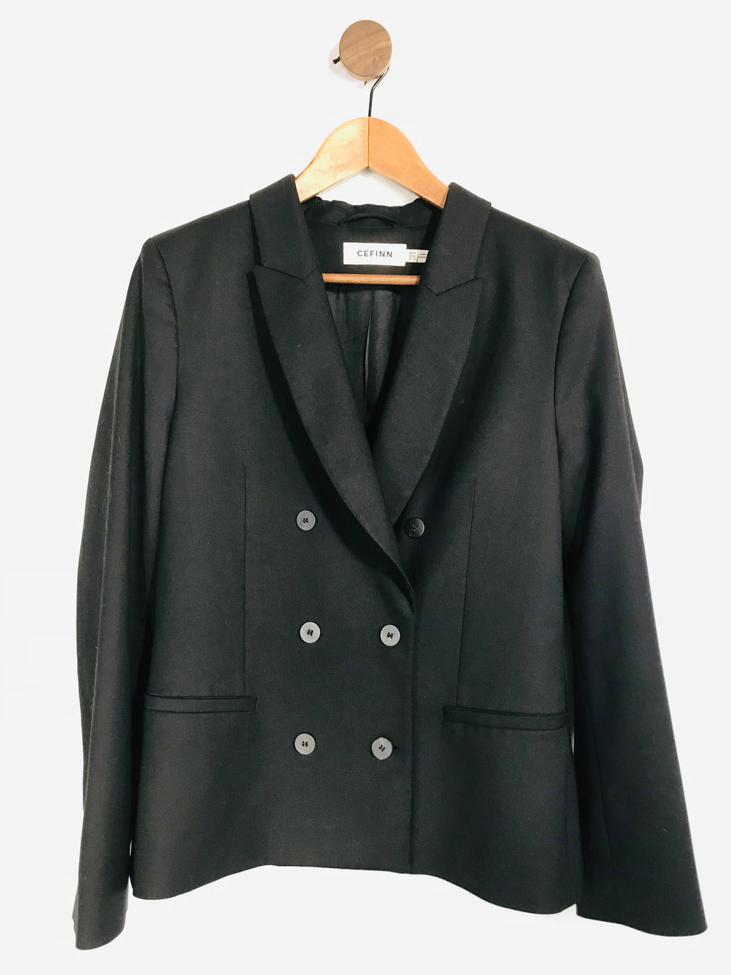 Cefinn Women's Wool Blazer Jacket | EU42 UK14 | Black
