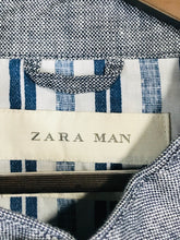 Load image into Gallery viewer, Zara Men&#39;s Linen Bomber Jacket | XXL | Blue
