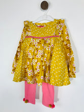 Load image into Gallery viewer, Monsoon Kid&#39;s Floral Long Sleeve Smock Dress &amp; Leggings Dress NWT | 2-3 Years | Yellow
