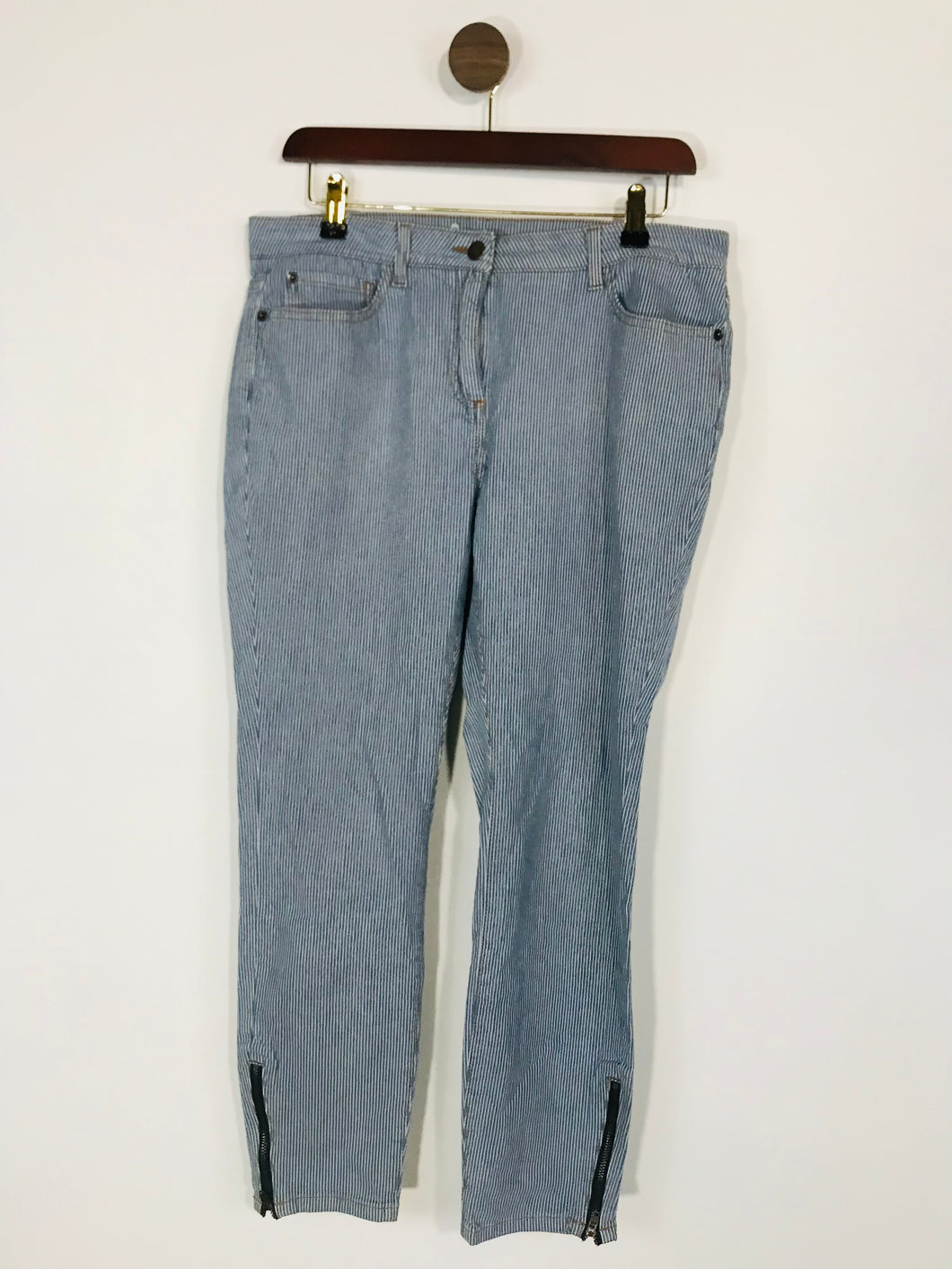 Boden Women's Striped Skinny Jeans | UK14 | Blue