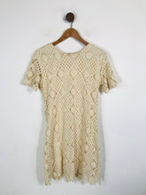 Load image into Gallery viewer, Stradivarius Women&#39;s Boho Crochet Shift Dress | L UK14 | White
