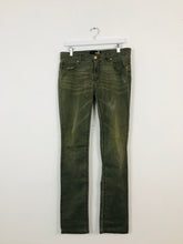 Load image into Gallery viewer, Moschino Womens Straight Leg Distressed Jeans | 28 UK10 | Khaki Green

