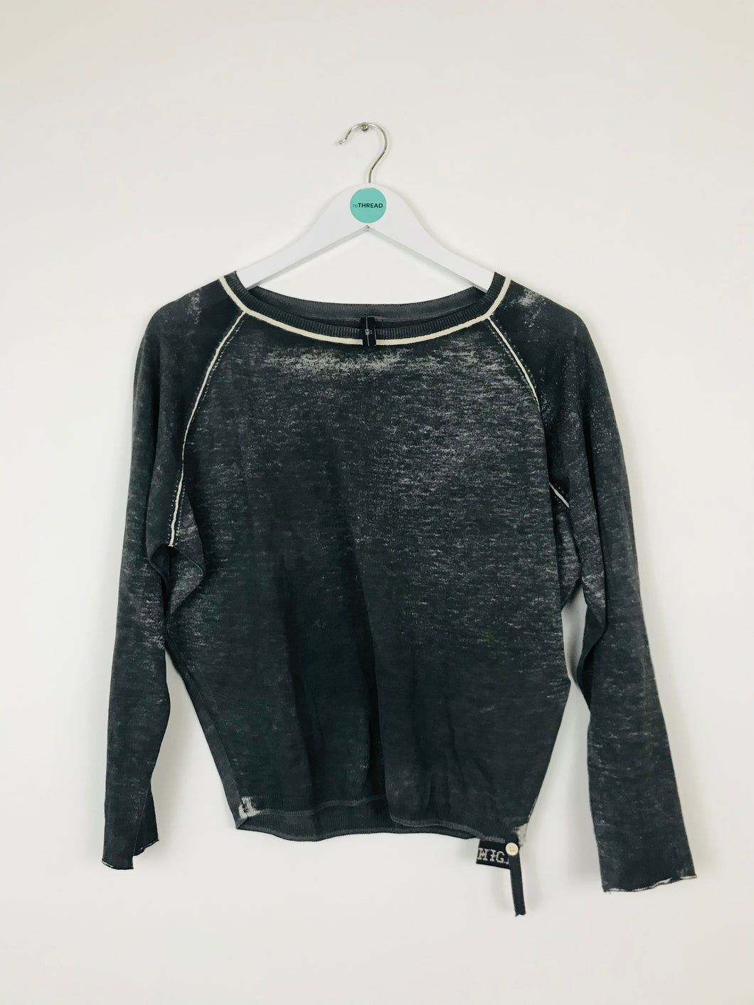 High Use by Claire Campbell Womens Long Sleeve Top | S | Grey