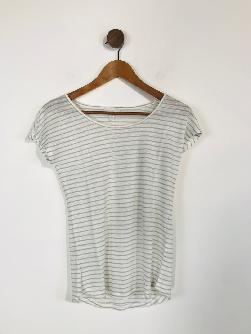 The White Company Women's Striped Lightweight T-Shirt | UK8 | Yellow