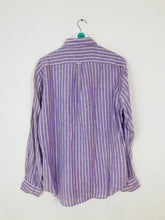 Load image into Gallery viewer, Gant Men’s Stripe Linen Shirt | L | Purple
