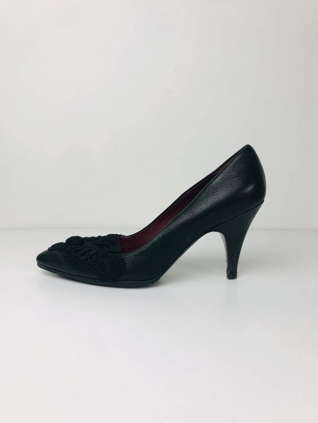 Prada Women's Leather Court Heels | 35.5 UK2.5 | Black
