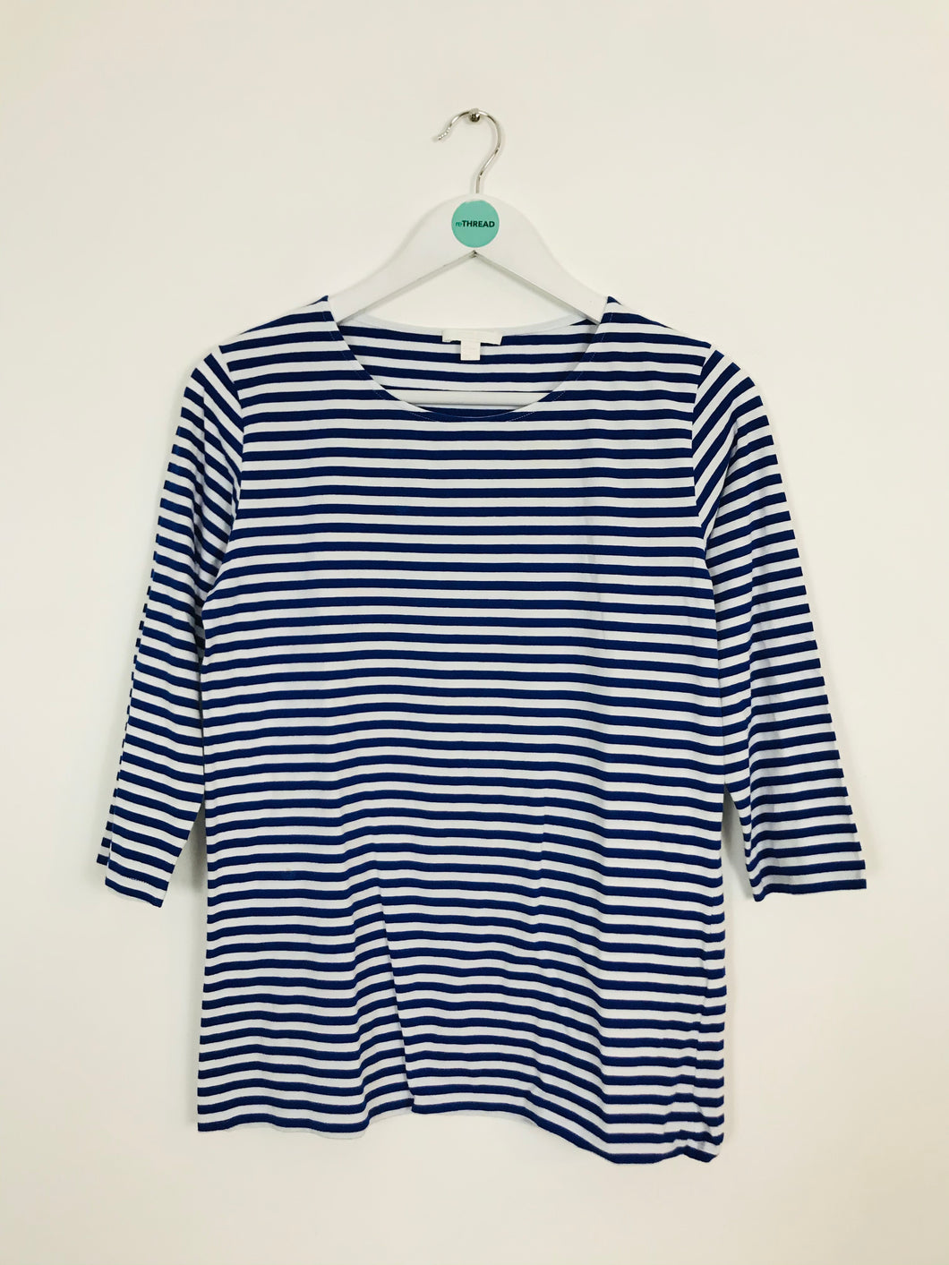 Cos Women’s Stripe 3/4 Length Striped T-shirt | M UK10-12 | Blue