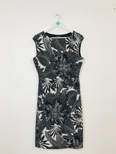 Load image into Gallery viewer, T M Lewin Womens Floral Draped Knee Length Dress | UK14 | Black
